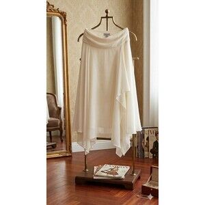 Metaphor Elevated Chic Long Skirt Ivory Asymmetrical Ruffle Fairy Angel Sz M